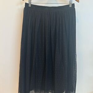 Garnet Hill black tulle skirt elastic waist size Medium